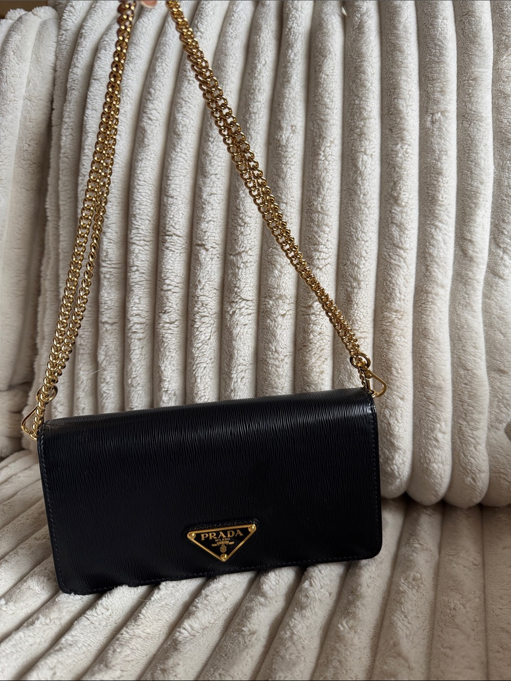 Prada Womens Miniborse Black Vitello Move Small Leather Crossbody 1BP021 - Picture 3 of 8